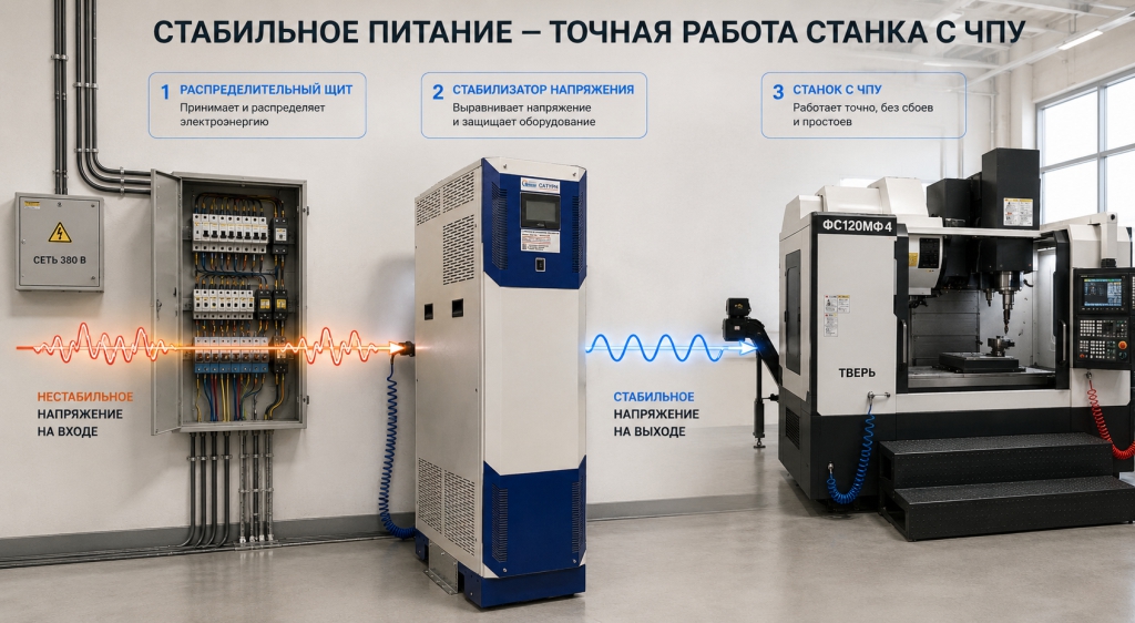 Стабилизатор напряжения для станков ЧПУ Стабилизатор напряжения для станков ЧПУ
